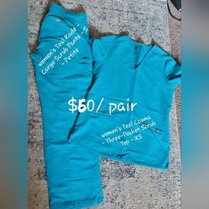 Figs scrub teal set
